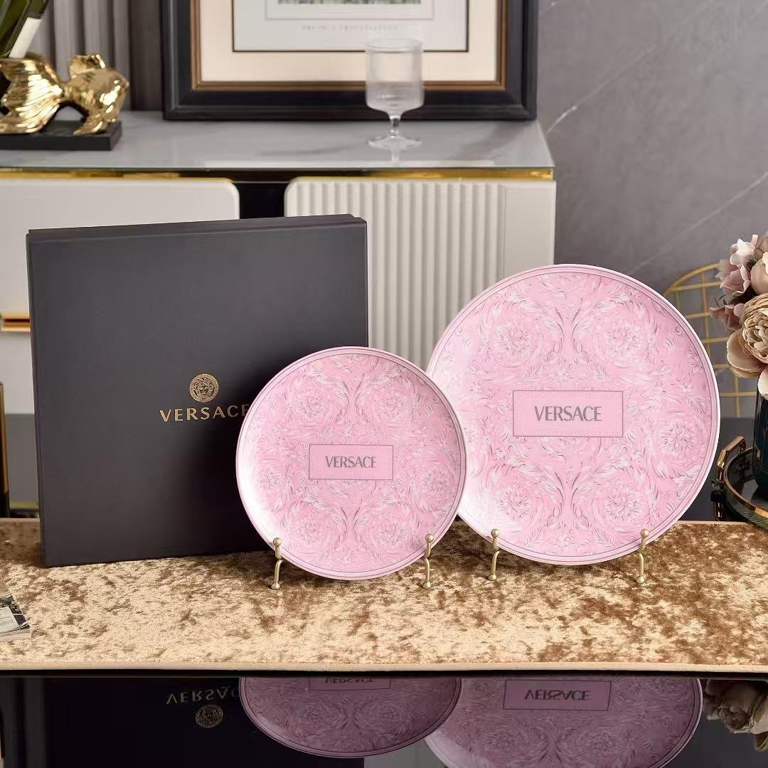 Versace Barocco Haze plates  20 cm plate ,  27 cm plate - Versace Plates | Aleppo Gift UAE